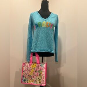 NWT‼️Lilly Pulitzer Danette “Paradise” V-neck Summer Sweater (Size XXS)